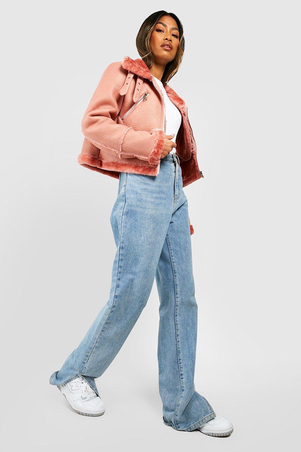 Cropped Aviator Jacket boohoo